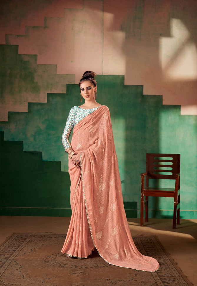 Stavan Sira Georgette Party Wear Sarees Catalog